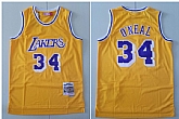 Lakers 34 Shaquille O'Neal Yellow 1996-97 Hardwood Classics Jersey,baseball caps,new era cap wholesale,wholesale hats